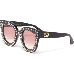 Glass crystal acetate square sunglasses