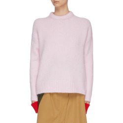 Colourblock cuff alpaca wool blend sweater