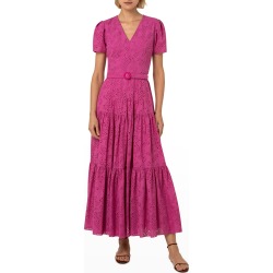 Eyelet-Embroidered Belted Maxi Dress
