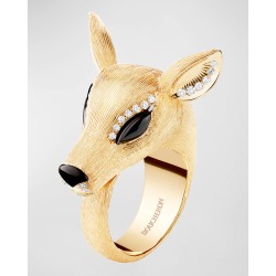 Yellow Gold Nara the Doe Ring with Onyx, Black Sapphires and Diamonds, Size 52 found on Bargain Bro from neimanmarcus.com for USD $9,994.00