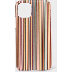 'Signature Stripe' Print Leather iPhone 11 Pro Case