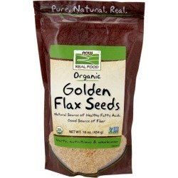 NOW Foods Organic Golden Flax Seeds 16 oz Package Essential Fatty Acids