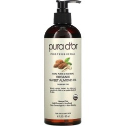 Pura D'Or Organic Sweet Almond Oil 16 fl oz Liquid Skin Care