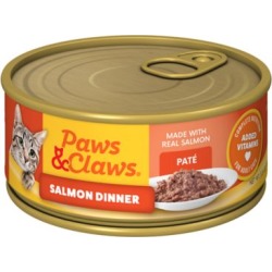 Paws & Claws Adult Heart Health Salmon Pate Wet Cat Food, 5.5 oz. Can