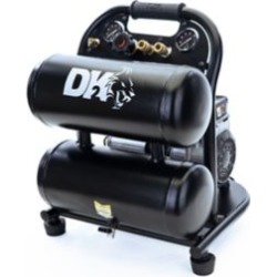 DK2 1HP-2 Cylinder Brushless 4Gal.Twin stack Portable Silent Oil-Free Electric Air Compressor Max 125PSI- AC04G