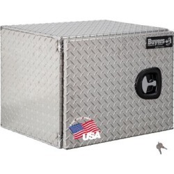 Buyers Products 18 in. x 18 in. x 24 in. Diamond Tread Aluminum Underbody Truck Box with Barn Door