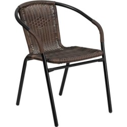 Gray Rattan Indoor/Outdoor Restaurant Stack Chair