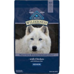 Blue Buffalo Wilderness Chicken Recipe Dry Dog Food For Senior Dogs; 24 lb.