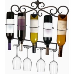 BarrenFork Decor Metal Wall Hanging Wine Bottle Rack
