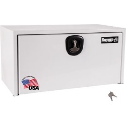 Buyers Products 18 in. x 18 in. x 24 in. White Steel Underbody Truck Box with 3-Point Latch