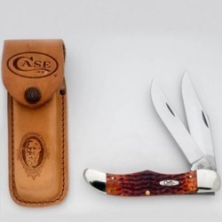 Case Cutlery CV Folding Hunter Knife With Sheath; Chestnut bone