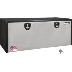 Buyers Products 24 in. x 24 in. x 48 in. Black Steel Truck Box with Stainless Steel Door
