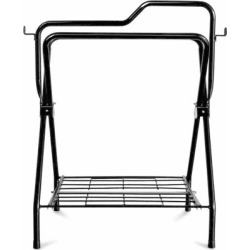 DuMOR Foldable Saddle Rack, Black Powder Coated, 34-2/3 in. x 30-1/2 in.