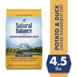 Natural Balance L.I.D. Limited Ingredient Diets Potato & Duck Formula Dry Dog Food, 4.5 lb. Bag