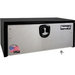 Buyers Products 14 in. x 16 in. x 30 in. Black Steel Truck Box with Stainless Steel Door