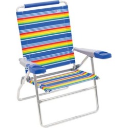 RIO Beach 4 Position 15 in. Tall Beach Chair, Stripe, SC615-1909-1
