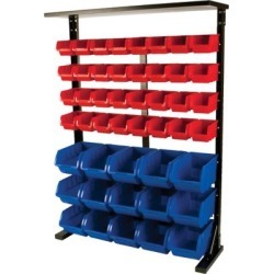 Performance Tool Metal Storage Rack w/ Plastic Bins