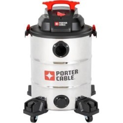 PORTER-CABLE Porter Cable 10 gal. 6.5 Peak HP Stainless Wet/Dry Shop Vacuum, PCX18156