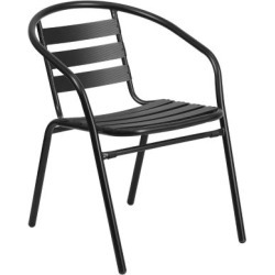 Metal Restaurant Stack Chair with Aluminum Slats