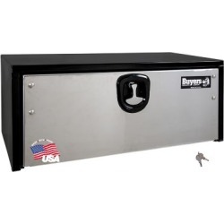 Buyers Products 14 in. x 16 in. x 24 in. Black Steel Truck Box with Stainless Steel Door