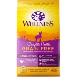 Wellness Complete Health Grain-Free Small Breed Deboned Turkey, Chicken Meal & Salmon Meal Recipe Dog Food, 4 lb.