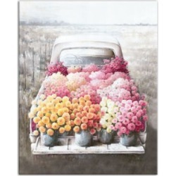 Designs Direct Flower Farm Truck 16 in. x 20 in. Canvas Wall Art, 6038-M