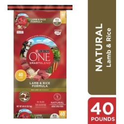 Purina ONE Natural Dry Dog Food, SmartBlend Lamb & Rice Formula - 40 lb. Bag