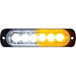 Buyers Products 4.4 in. Amber/Clear Thin Mount Horizontal LED Strobe Light