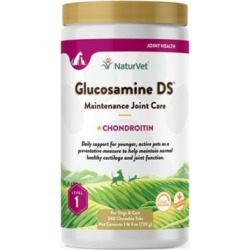 NaturVet Glucosamine DS Level-1 Chewable Hip and Joint Supplement Tablets for Dogs, 3 g, 240 ct.