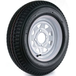 Kenda Loadstar Trailer Tire and 4-Hole Custom Spoke Wheel (4/4), 530-12 LRB