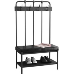 Monarch Specialties 60 in. H Charcoal Gray Metal Hall Entry Bench