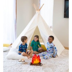 HearthSong Cotton Canvas Indoor/Outdoor Tent, 5 ft. Diameter x 7 ft. H, For Ages 4+