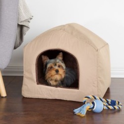 Petmaker Cozy Cottage House Shaped Pet Bed; Tan