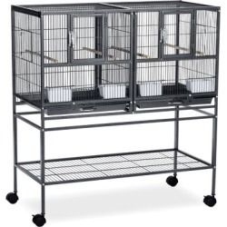 Prevue Pet Products Hampton Deluxe Divided Breeder Cage System with Stand Black Hammertone F070