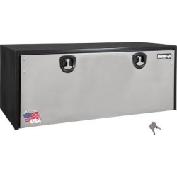 Buyers Products 24 in. x 24 in. x 60 in. Black Steel Truck Box with Stainless Steel Door
