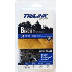 TriLink Saw Chain 8 in. Semi Chisel Saw Chain; 3/8 in. LP Pitch; .043 in. Gauge; 34 DL
