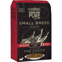 CANIDAE Grain Free PURE Petite Pet Small Breed Raw-Coated Adult Lamb Dry Dog Food, 4 lb. 1883