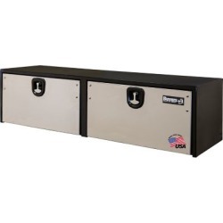 Buyers Products 18 in. x 18 in. x 72 in. Black Steel Truck Box with 2 Stainless Steel Doors