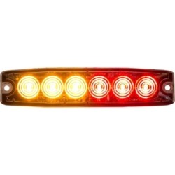 Buyers Products 5.14 in. Amber/Red Surface Mount Ultra-Thin LED Strobe Light