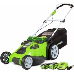 Greenworks 25302 G-MAX 40V Twin Force (Dual-Blade) Lawn Mower Includes 4Ah Battery, 2Ah Battery, Charger