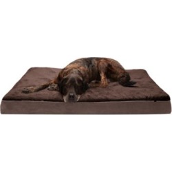 FurHaven Terry and Suede Deluxe Cooling Gel Top Orthopedic Mattress Pet Bed, Forest