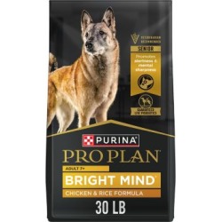 Purina Pro Plan Senior Dry Dog Food, BRIGHT MIND Chicken & Rice Formula, 30 lb. Bag
