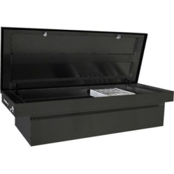 Buyers Products 71 in. Black Diamond Tread Aluminum Crossover Truck Box, 18 in. H, Lower Half 11 in. x 27 in. x 60 in.