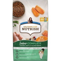 Rachael Ray Nutrish Indoor Complete Chicken with Lentils & Salmon Recipe Natural Dry Cat Food; 3 lb.