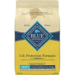 Blue Buffalo BLUE Life Protection Formula Adult Healthy Weight Chicken and Brown Rice Dry Dog Food, 15 lb. Bag
