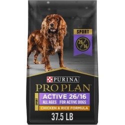 Purina Pro Plan Dry Dog Food, SPORT Active 26/16 Formula, 37.5 lb. Bag