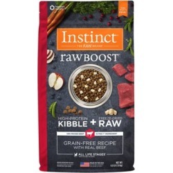 Instinct Raw Boost Grain-Free Beef Recipe Natural Dry Dog Food, 4 lb.