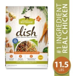 Rachael Ray Nutrish DISH Chicken & Brown Rice Recipe with Veggies & Fruit Natural Dry Dog Food; 11.5 lb. Bag