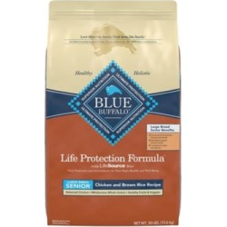 Blue Buffalo Life Protection Formula Chicken & Brown Rice Recipe For Large Breed Senior Dogs; 30 lb.
