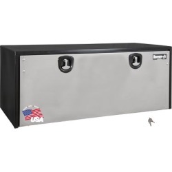 Buyers Products 18 in. x 18 in. x 48 in. Black Steel Truck Box with Stainless Steel Door